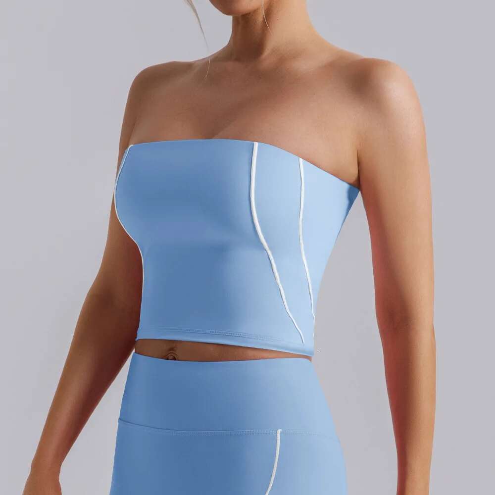 Ddmyoutdoor China Domestic Mermaid Curve Sports Underwear Women S Naked Sense Double Sided Scrub Belt Pad Contrast Color E Slim Yoga Chest Wrap