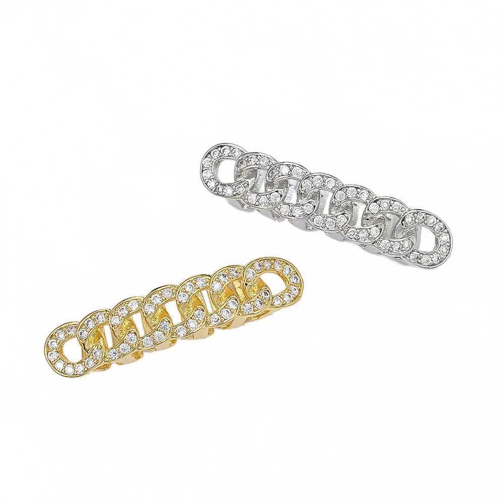 1PC CZ Teeth Grillz Caps Cubic Zirconia Iced Out Micro Pave Top Bottom Charm Grills For Men Women Rapper Jewelry GiftXJ250114