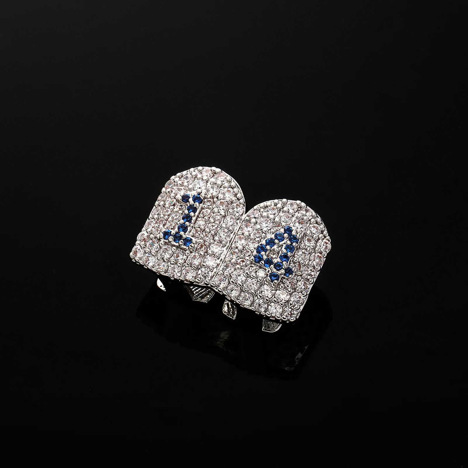 HipHop Single Full Zircon Tooth Grillz Cap Top Bottom Dental Grill Teeth Caps Halloween Cosplay Costumes False TeethXJ250114