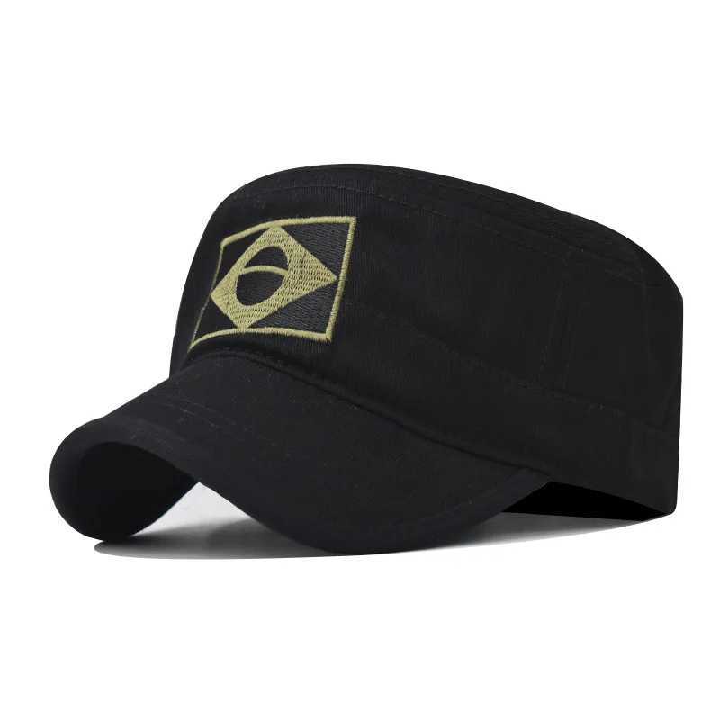 Outdoor Unisex Tactical Camo Military Climbing broidery Brazil Flag Flat Team Baseball s Army Force Jung Hiking HatsXJ250116
