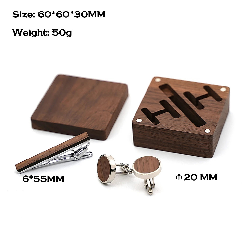 Custom Engraved Wooden Groom Accessories Set Personalized Walnut Box Wedding Gift Bridal Party Keepsake Cufflinks Tie Clip 250118