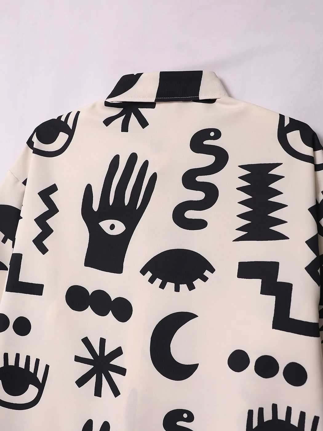 Sycpman Retro Hiphop Print Short Sleeve Shirt Men Fashion Brand Personalized Loose Casual Coat for Summer W250118