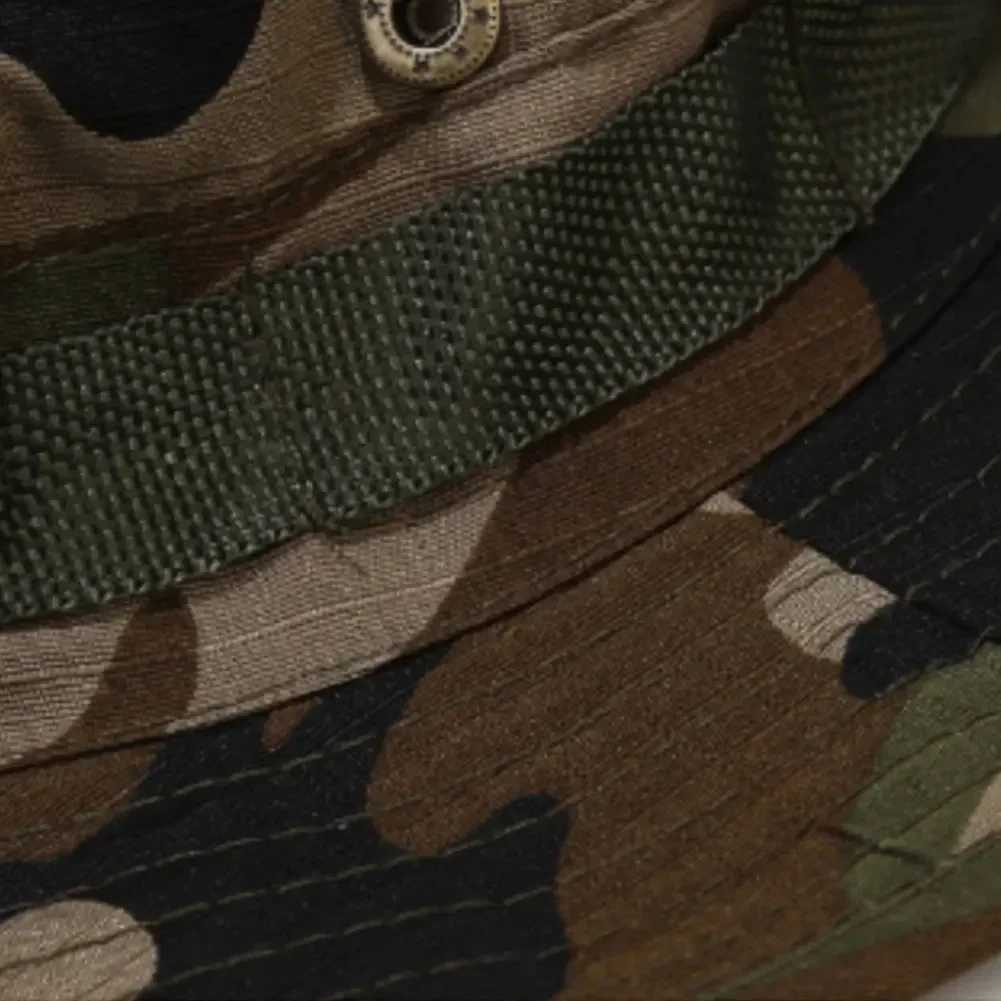 New Tactical Camouflage Boonie Hat Men US Bucket Hats Hunting Hiking Outdoor Camo Sun s Panama Summer Hiking SportsXJ250116