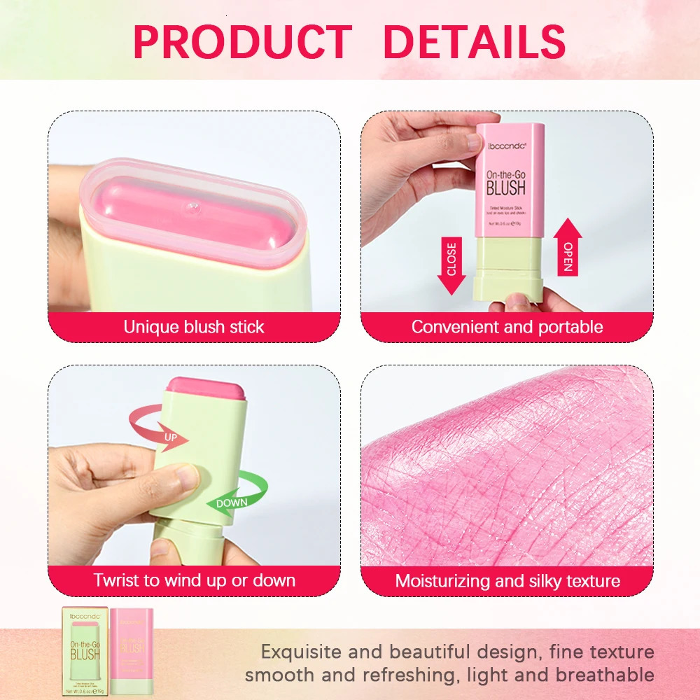 pixiBlush Cosmetic Blush Makeup Products Make Up Blusher Cosmetics Pink Blush in Bar Korean Palette Long lasting Matte Stick 250110
