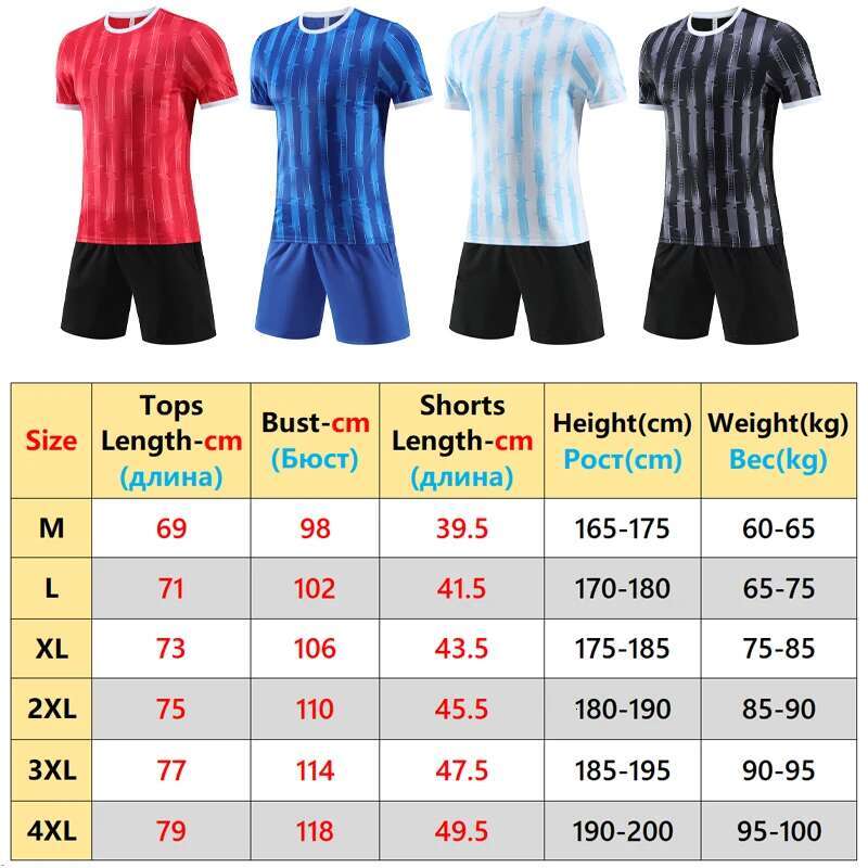 Ddmyoutdoor China Domestic Soccer Uniform Set Men Stripes Print Breathable Jersey Shorts Team Training Suit Outdoor Sport Gym Summer Running Tracksuit