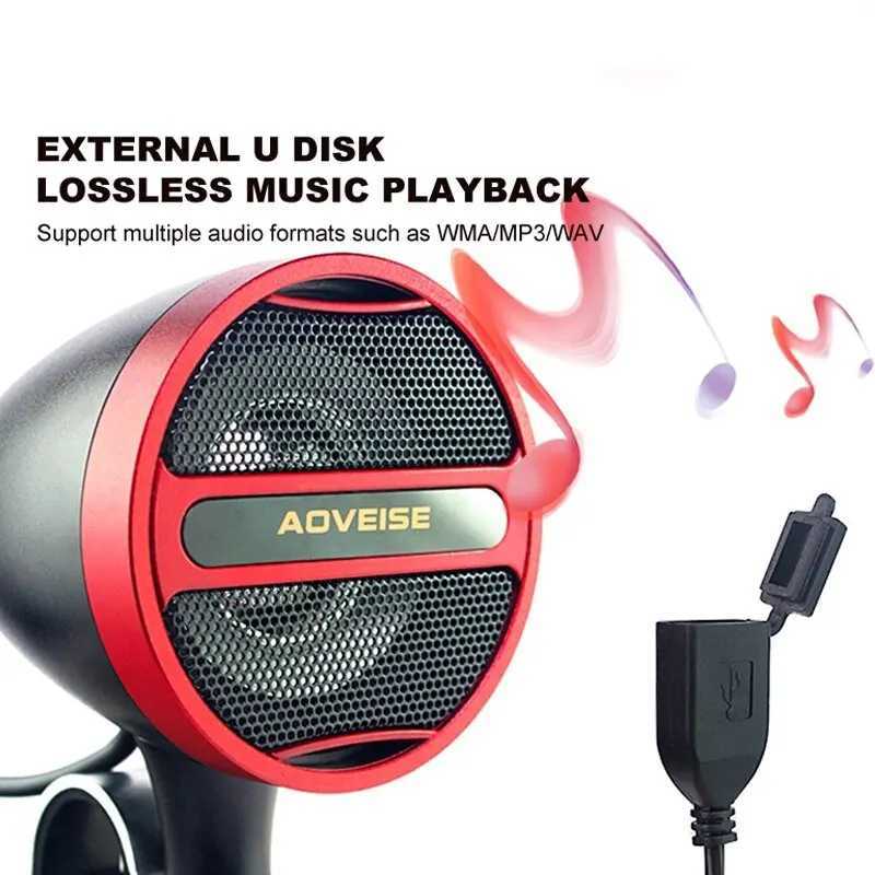 Car Audio Motorcycle Bluetooth-Compatible Speaker Waterproof 12V MP3 Music Player FM Radio USB Stereo For 7/8-1.25 Handlebar MT473/MT487 H250118