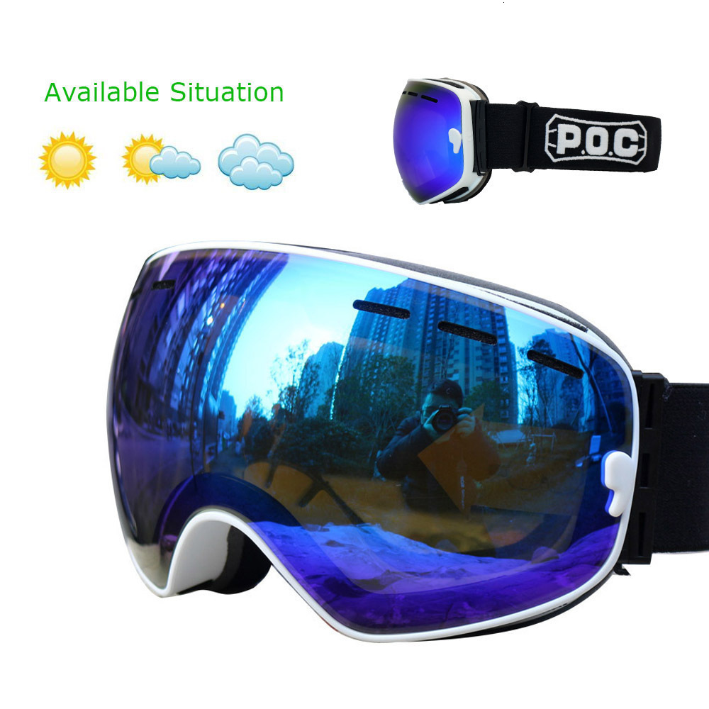 Ski Goggles Double Layers UV400 Anti-fog Big Ski Mask Glasses Skiing Snow Snowboard Goggles Men Women Ski Eyewear 240717