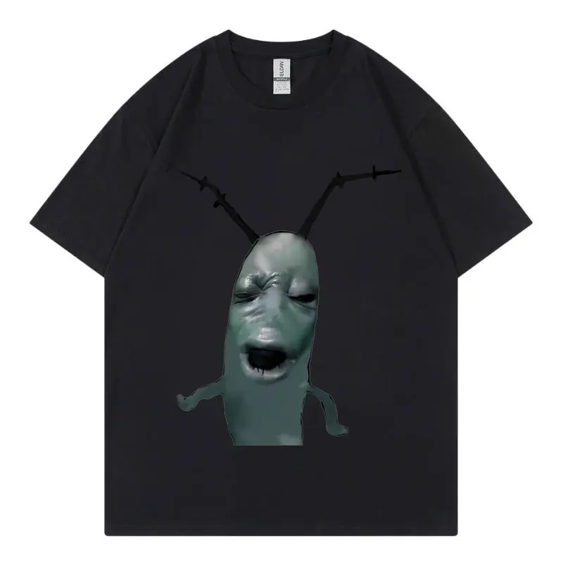 Cursed Plankton Funny T Shirts Gothic Fashion Oversized T-shirt Casual Pure Cotton Short Sleeve T-shirts Unisex Streetwear 250117