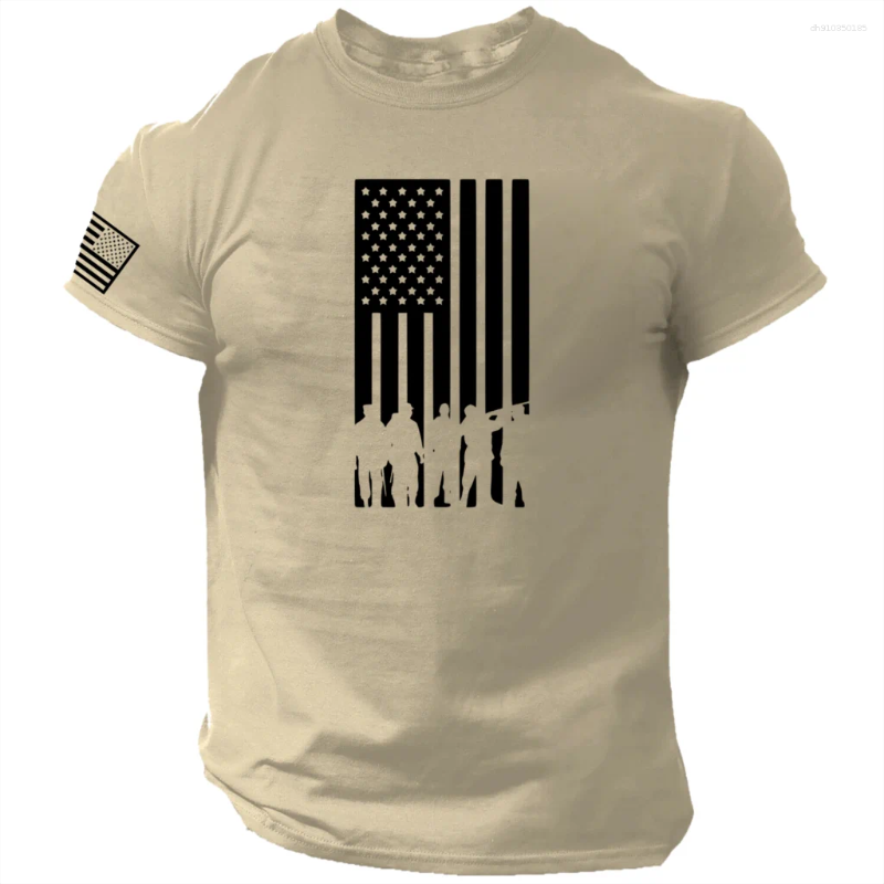 Men's T Shirts Shirt For Men 3D Print Military Patriotic Skull Dropped Oversized Short-Sleeved Sportswear Clothing Top Tees