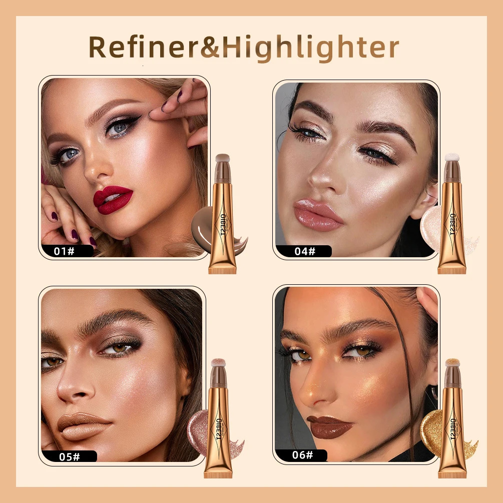 QI Cream Bronzer Contour Blusher Beauty Wand Highlighter Blush With Cushion Liquid Face Bronzer Wand Stick Applicator Makeup 250110