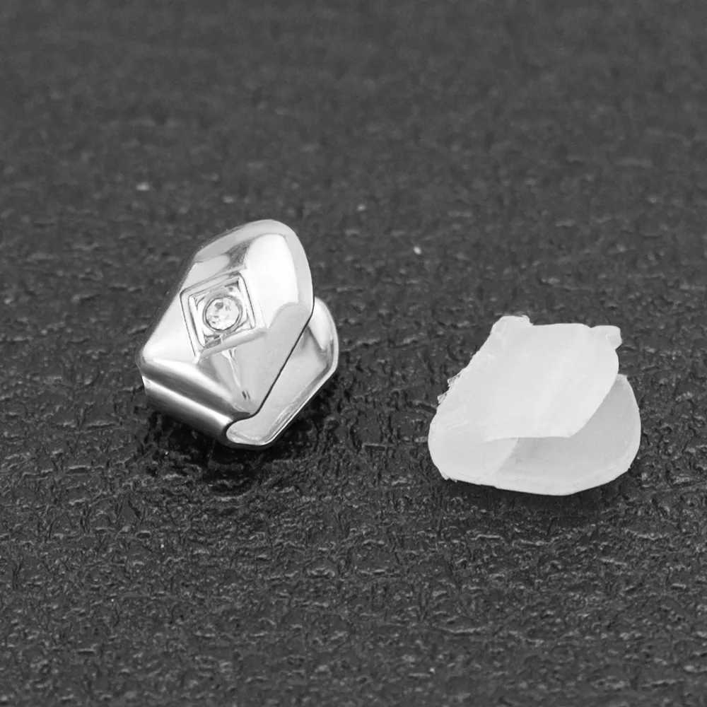 1pc Single Hip Hop Teeth Grillz Gold Plated Dental Grills Rock Tooth Grillz Caps Crystal Teeth Caps Halloween Vampire Tooth GiftXJ250114