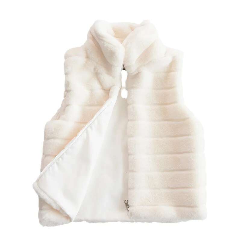 Autumn And Winter New Imitation Stand-Up Collar Artificial Fur Lady Vest Jacket