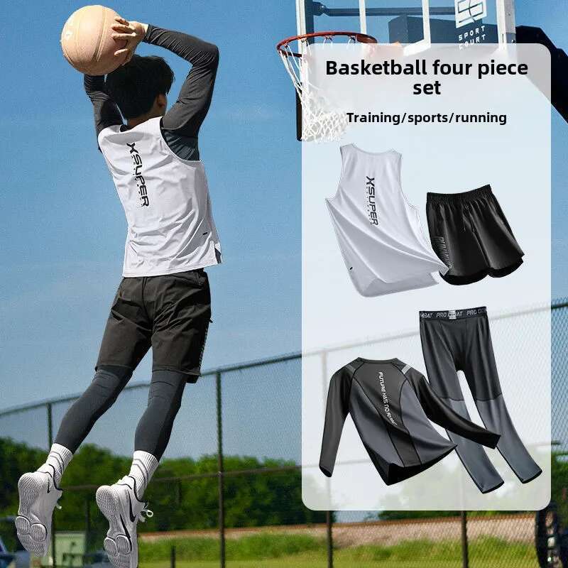 Ddmyoutdoor China Domestic Men S Basketball Uniform Pcs Training Equipment Compression Base Layer Long Sleeve Jersey Quick Dry Vest Men Sweatsuits Set