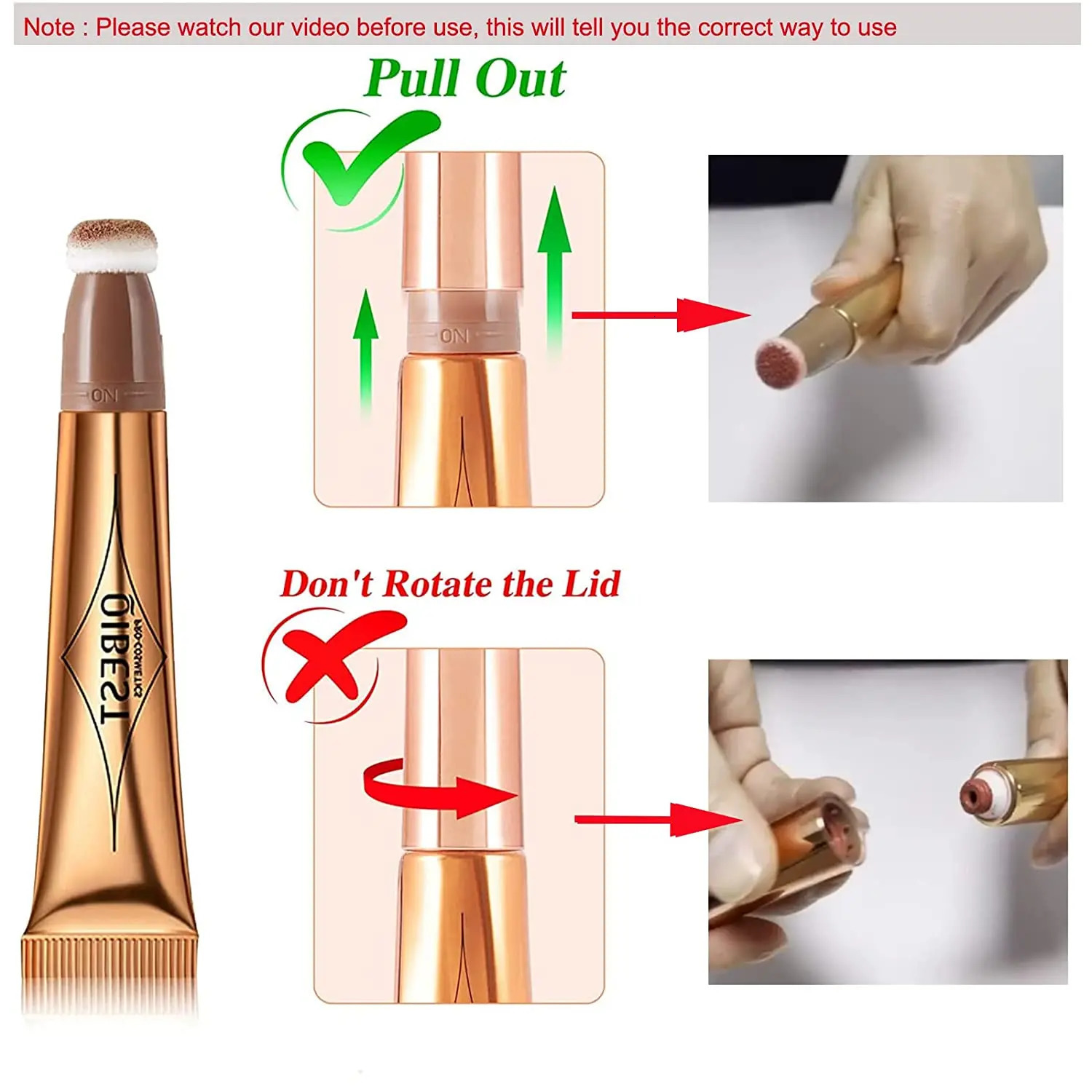 QI Cream Bronzer Contour Blusher Beauty Wand Highlighter Blush With Cushion Liquid Face Bronzer Wand Stick Applicator Makeup 250110