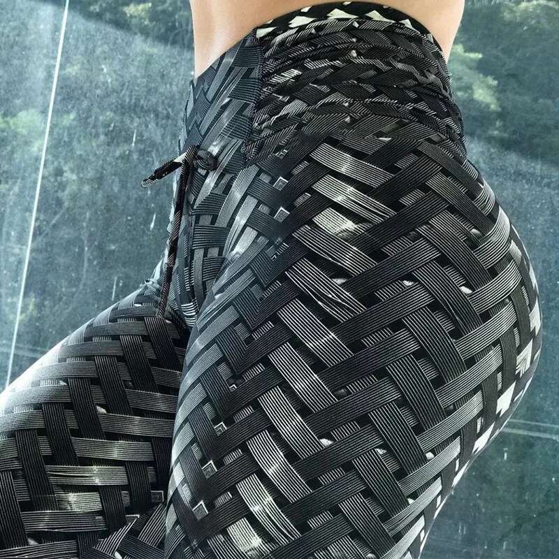 Ddmyoutdoor China Domestic Women Sports Yoga Push Up Printed Gym Fiess Workout Water Droplets Leggings Elastic Slim Running Pants Tight