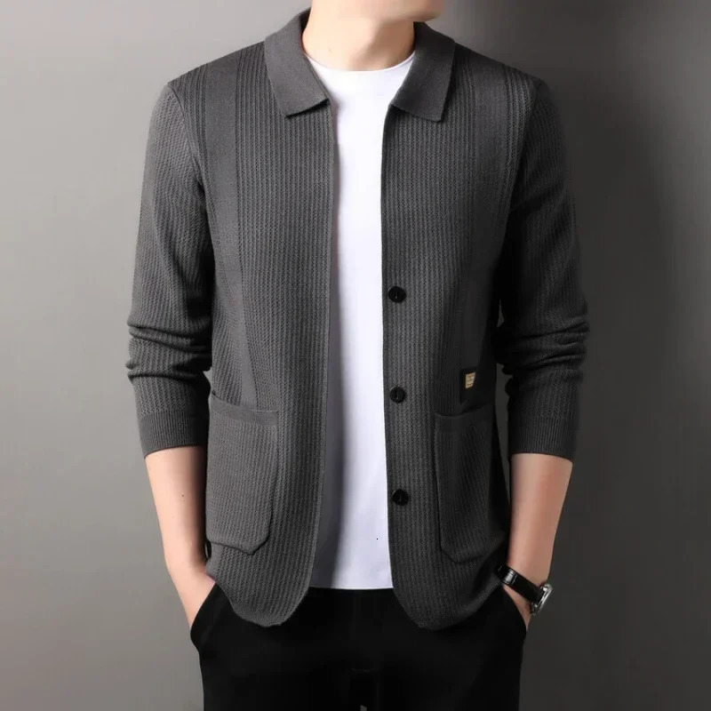 Autumn and Winter High-quality Mens Knitted Cardigan Business Casual Comfortable Multifunctional Jacket 250113