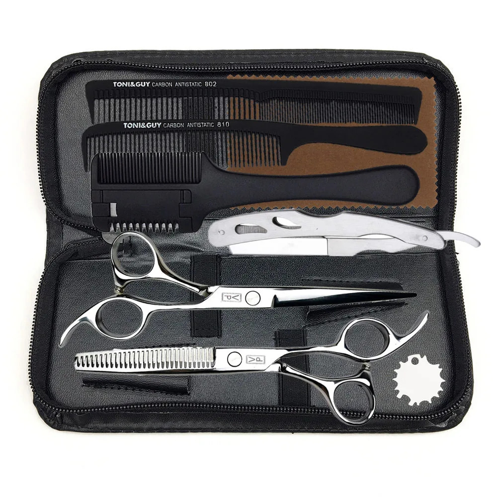 440C Japan Professional Hairdressing Scissors Cutting Thinning Shears Hair Kit Right Hand Barber 250108