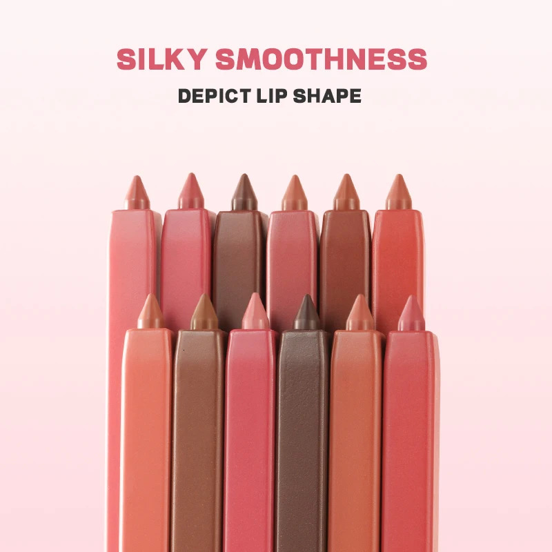 12 Colors Lip Liner Pen Set Long-Lasting Waterproof Sweatproof Easy Coloring Non- Color Rendering Lip Gloss Set Beauty M 250108