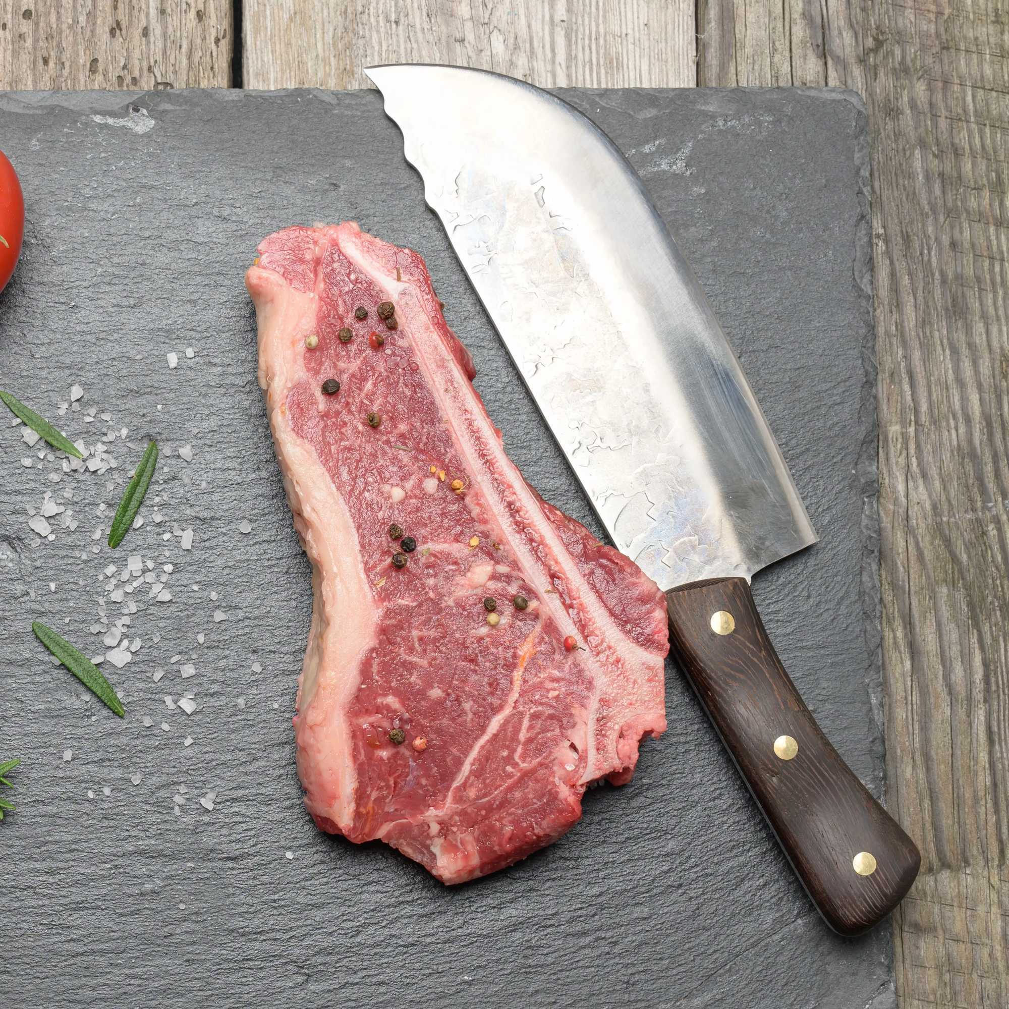 8 inch Handmade Forged Kitchen Knife Butcher Meat Chopping Cleaver Chinese Chef Knife 5CR15 Stainless Steel MacheteXJ250117