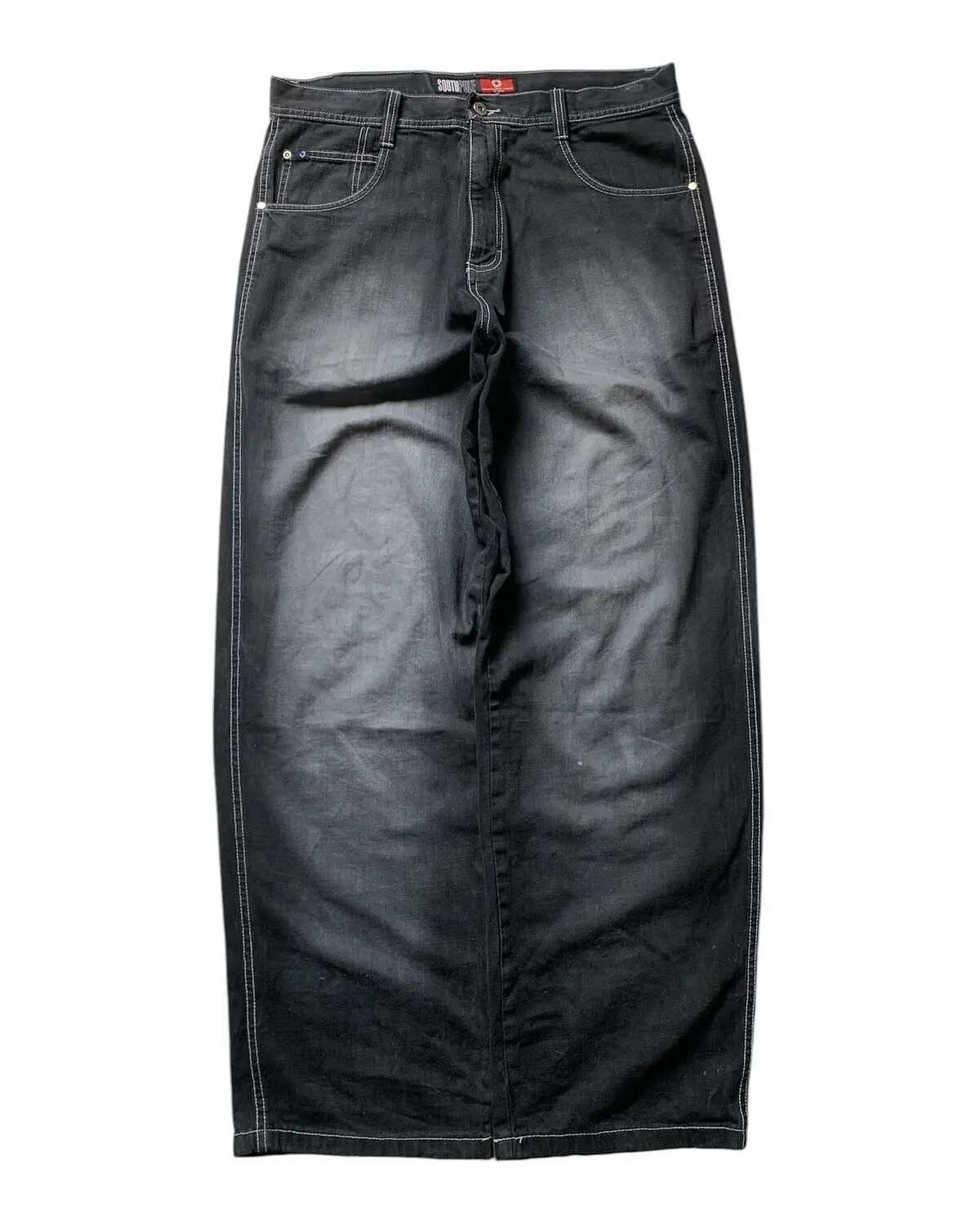 2025 Wash New Retro Southpole Loose Men's And Women's Y2k Haruku Gothic Hip Hop Skateboard Pants Street Wear Jeans