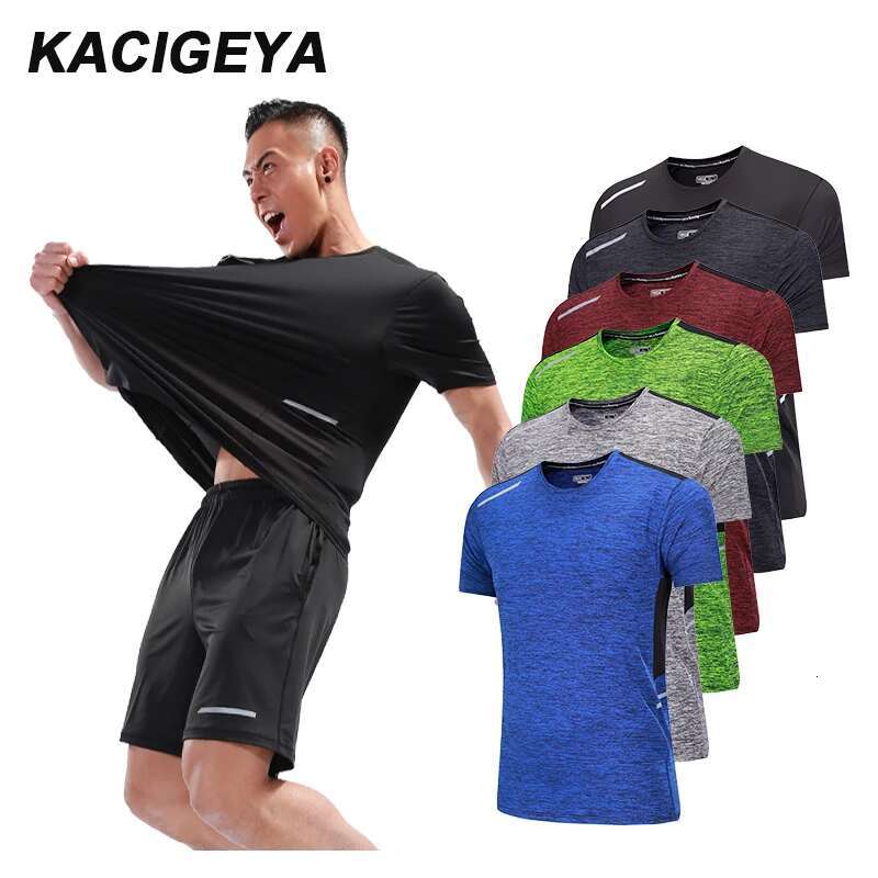 Ddmyoutdoor China Domestic Men Workout Tshirts Quick Dry Short Sleeve Outdoor Training Sportswear Tee Breathable Mesh Running Bodybuilding Shirt