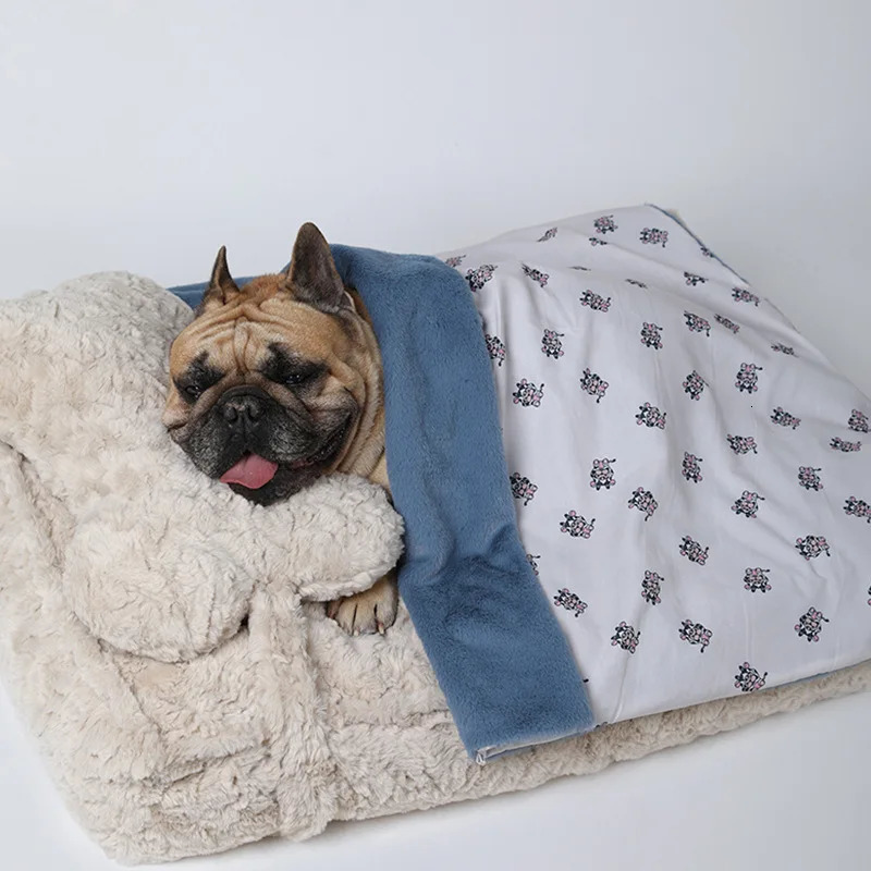 Cute Cartoon Print Pet Cape Blanket Autumn Winter Thick Warm Plush Cushion Comfortable Rabbit Velvet Soft Dog 250115