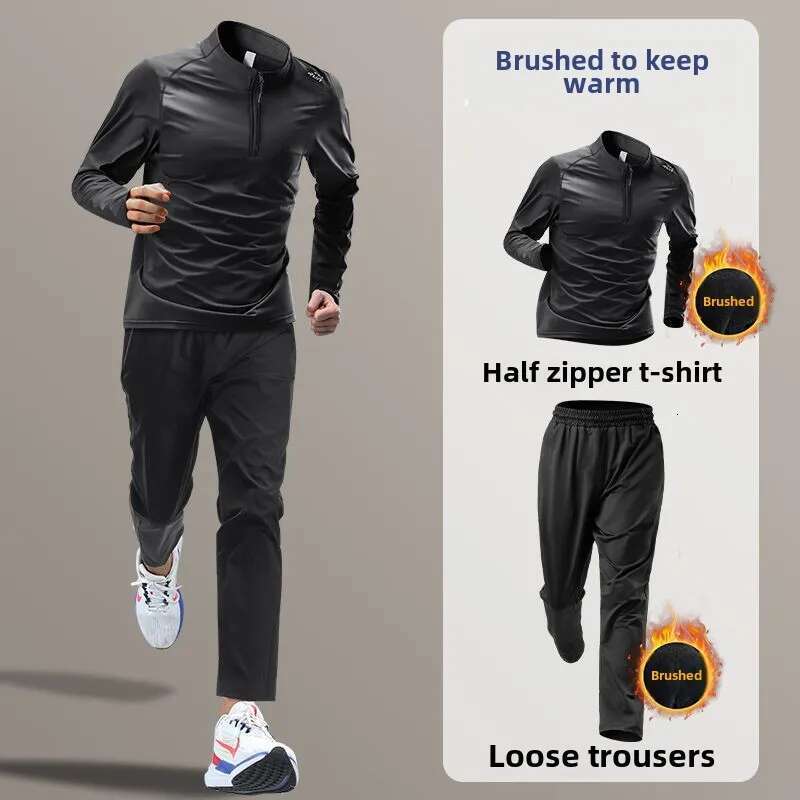 Ddmyoutdoor China Domestic Winter Running Sports Plush Keep Warm Marathon Training Suit For Morning Runs Quick Dry Fiess Men S Sportswear Set