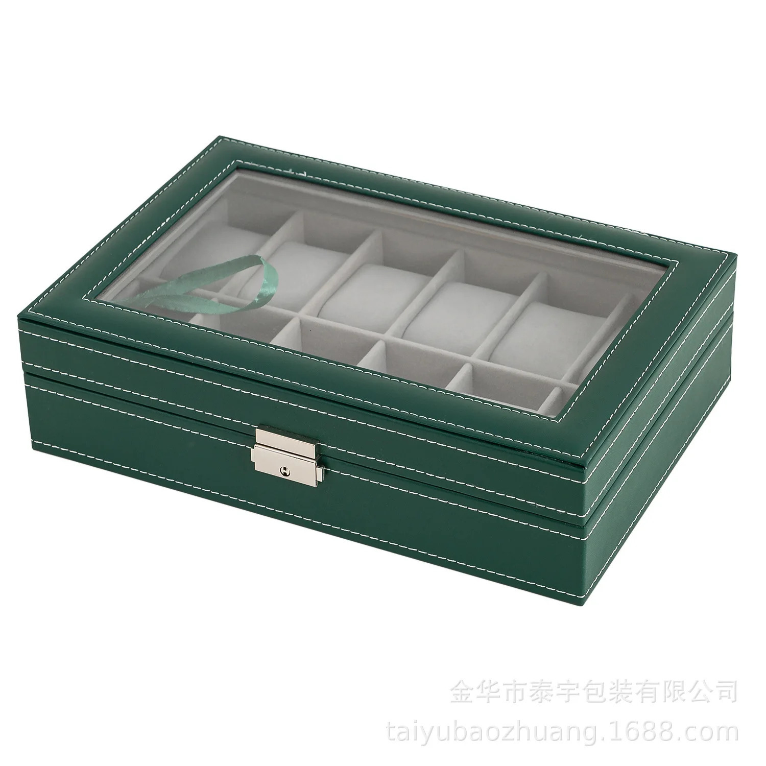 Watch Box 6/10/12 Grids PU Leather Watches Display Case Jewelry Holder Storage Organizer With Lock 250117