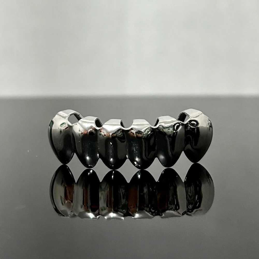 YOUNGX Hollow Square Heart Tooth Grillz Fangs For Women Men Dental Grills Hip Hop Top Bottom Glossy Teeth Caps Braces JewelryXJ250114