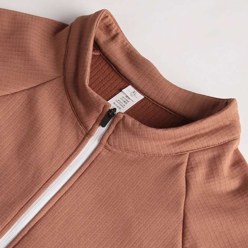 Ddmyoutdoor China Domestic Quick Drying Long Sleeved Gym Men Outdoor Training Half Zipper Pullover Warm Jogger Workout Sport Solid Stripe Running Shir