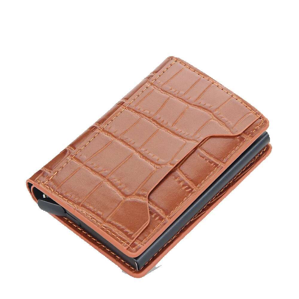 Hot-selling multifunctional portable wallet for men. Aluminum box anti-theft card holder. RFID short style. Automatic pop-up card case