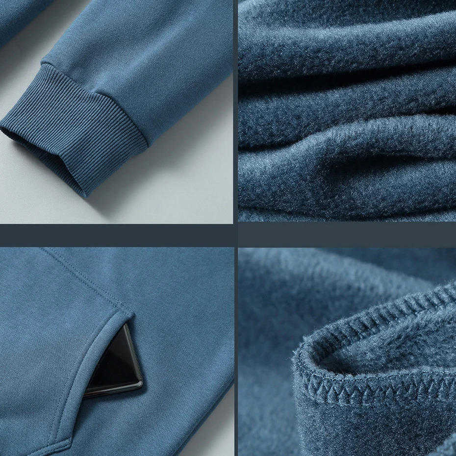Big Size Hoodie Men Autumn Winter Fleece Hoodies Solid Color Jacket Zip Up Hoodies 12XL Blue Black Red Grey 250113