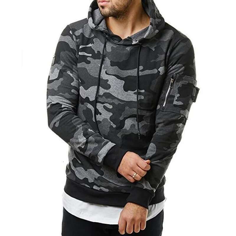 Ddmyoutdoor China Domestic Camouflage Jacket Men Running Hooded Drewstring Pullover Sport Coats Sweatshirts Hip Hop Outdoor Streetwear XL