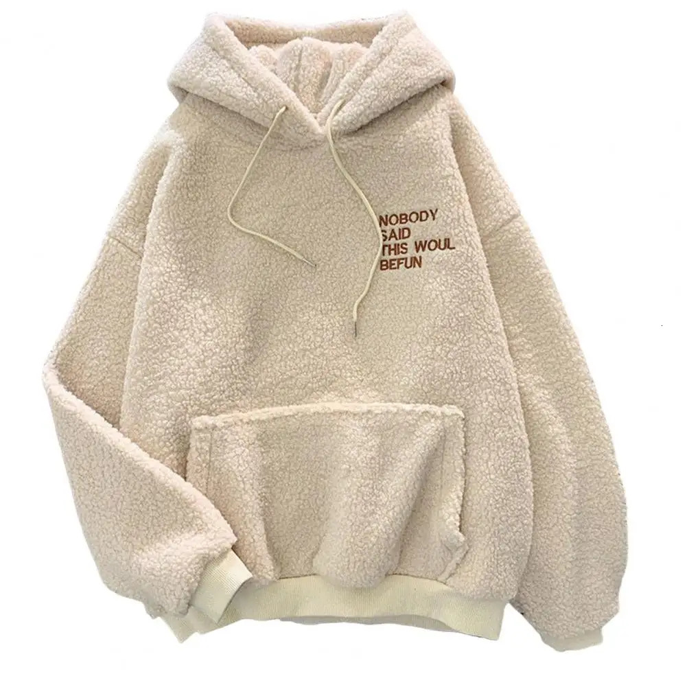 Autumn Winter Coat Pink Sweet Hooded Sorry Print Harajuku Loose Pocket Hoodies Womens Fleece Flannel Pullover Female Sweatshirt 250109