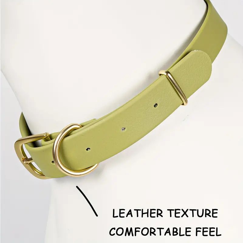 Stylish Leather-Textured Canine Neckwear with Adjustable Buckle Fastening