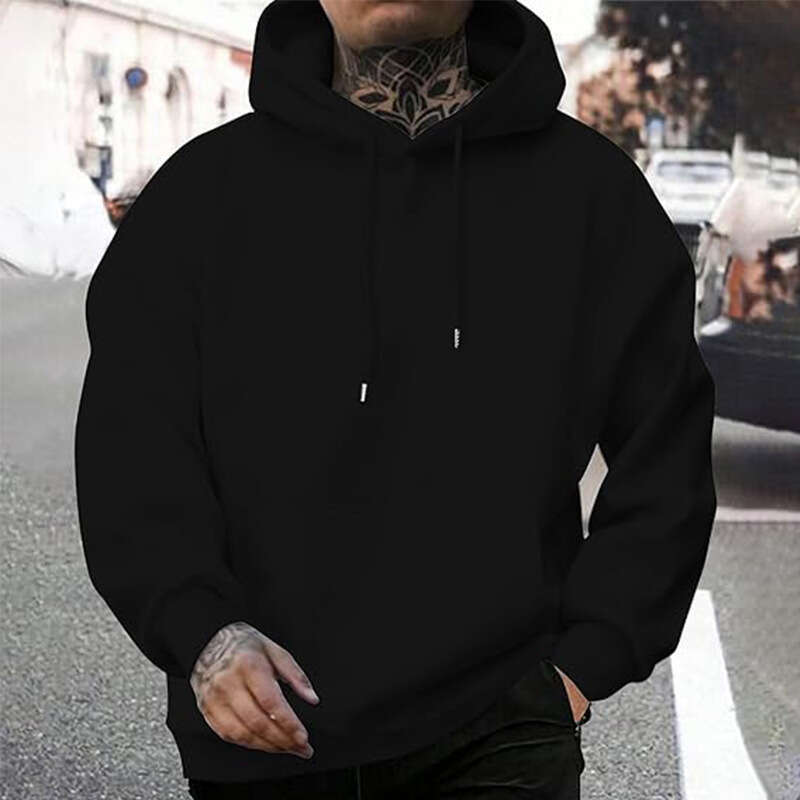 Men's fashion hoodie with letter print pullover top and pocket sweatshirt jacket XS-5XL