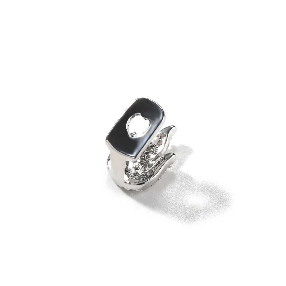 New 1PC Flame Iced Out Teeth Grillz Hip Hop Top Bottom Grills Dental Mouth Punk Teeth Caps Cosplay Party TG120XJ250114