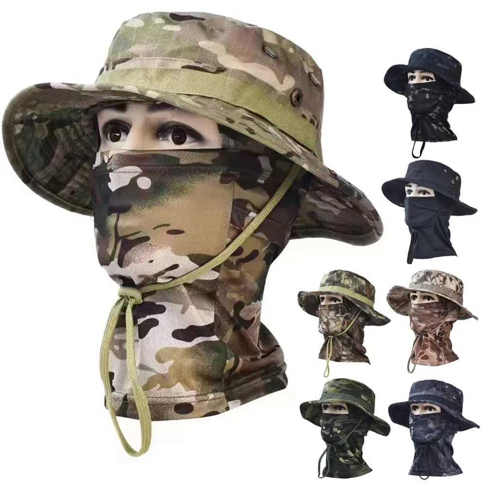clava Fishing Full Face Mask Set Men Summer Snap Sun Hat Outdoor Hunting Camouflage clava Fishier Man HatXJ250116