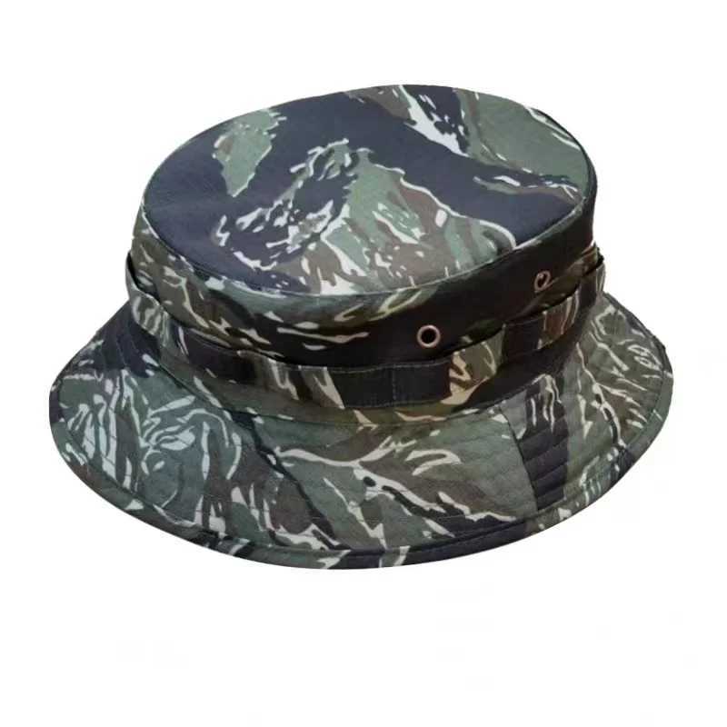 Jung short-brimmed tactical boonie hat SOG Vietnam War fashion outdoor mountaineering sunshade hat tiger Camouflage Combat hatXJ250116