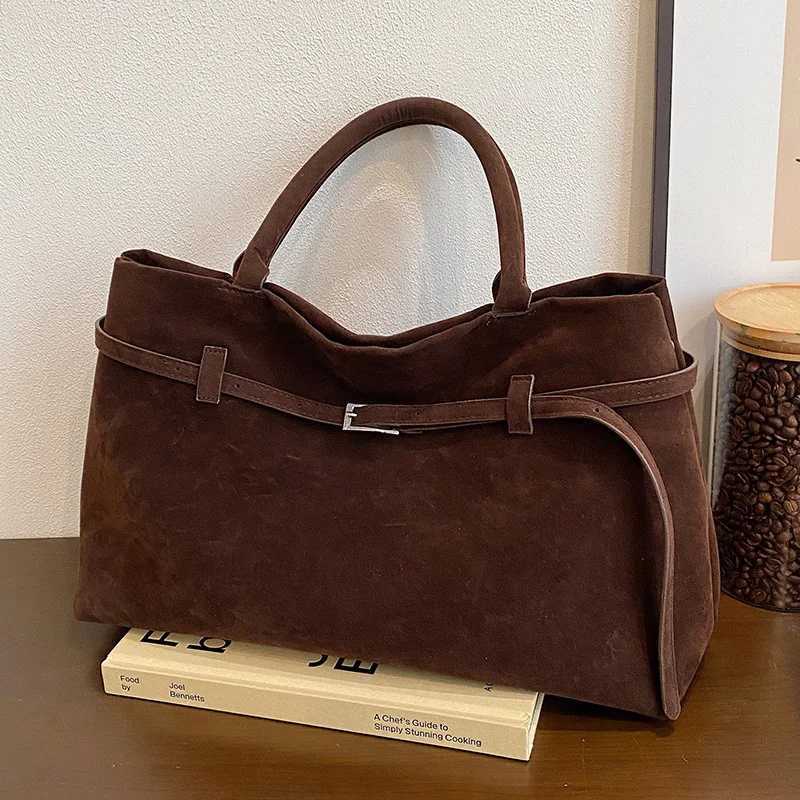 Large capacity womens handbag decoration design artificial suede Buckle casual handbag elegant womens shoulder bag new T250118