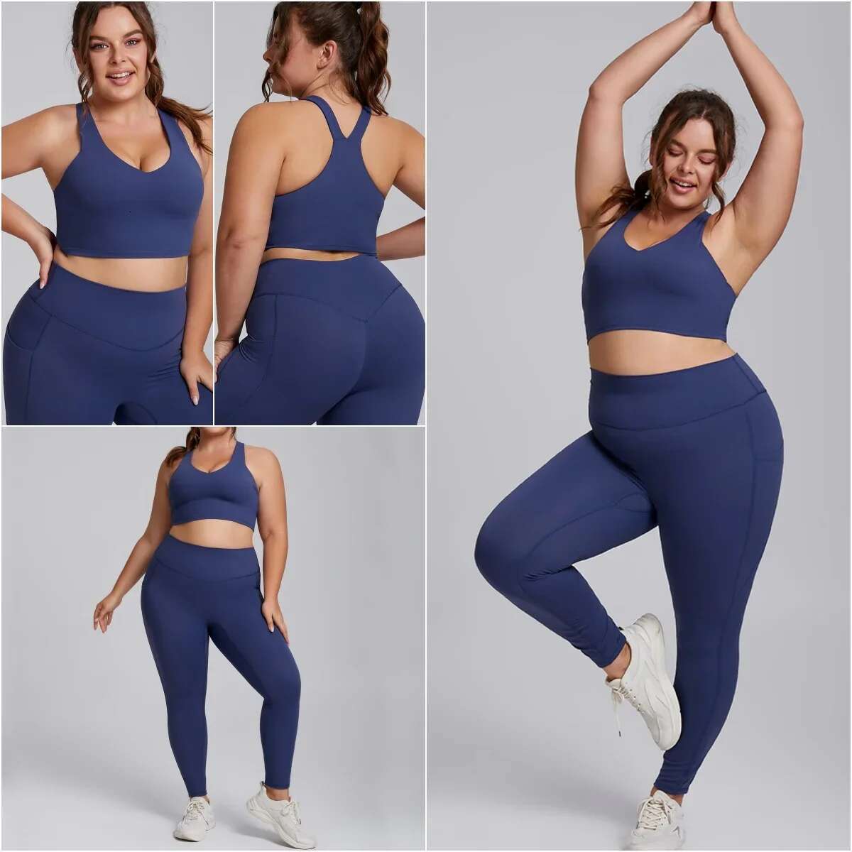 Ddmyoutdoor China Domestic Yoga Set XL Plus Size Workout Oufit Curvy Sports Bra Gym Leggings Stretch Fiess Suit Tight Fitting Women Activewear