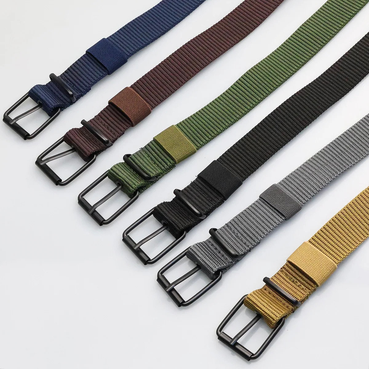 Porous Pin Buckle Canvas Belts Mens Fashion Versatile Belt Student Youth Military Training Extended Denim 250114