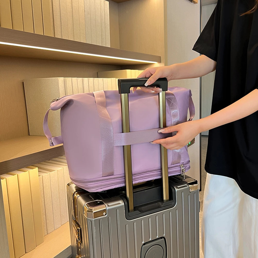 Travel Trolley Luggage With Wheels Pulley Portable Collapsible Expandable Storage Bag Fashion Large Capacity Clothes 250114