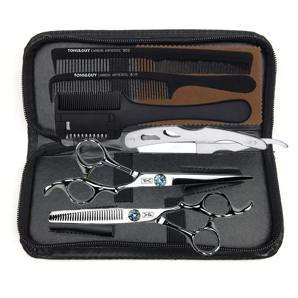 440C Japan Professional Hairdressing Scissors Cutting Thinning Shears Hair Kit Right Hand Barber 250108