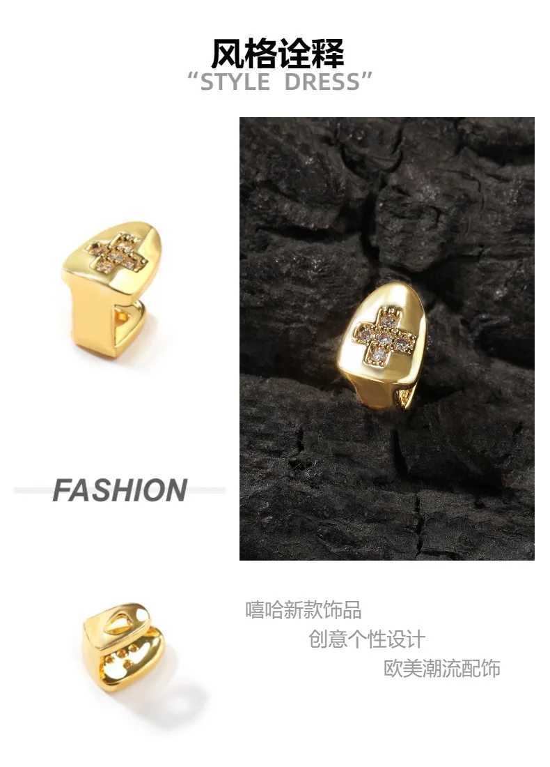 1 PC Teeth Iced Out Teeth Grillz Hip Hop 8/8 Top Bottom Grills Dental Mouth Punk Teeth Caps Cosplay Party TG097XJ250114