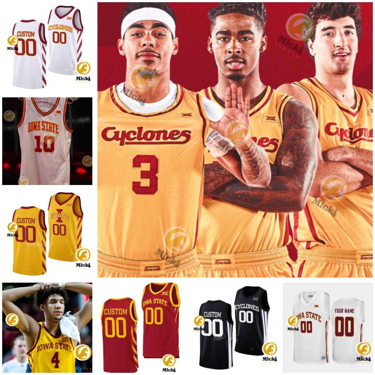 Iowa State Cyclones Basketball Jersey Tre King Tamin Lipsey Demarion Watson Robert Jones Gabe Kalscheur Nojus Indrusaitis Brandton Chatfield Jerseys Custom