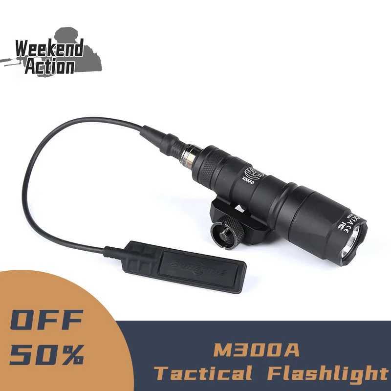 Airsoft M300 M300A Surefir Tactical Flashlight Fit 20MM Rail MLOK Mount KEYMOD Base Weapon Hunting Scout LED Gun Mini LightW241227