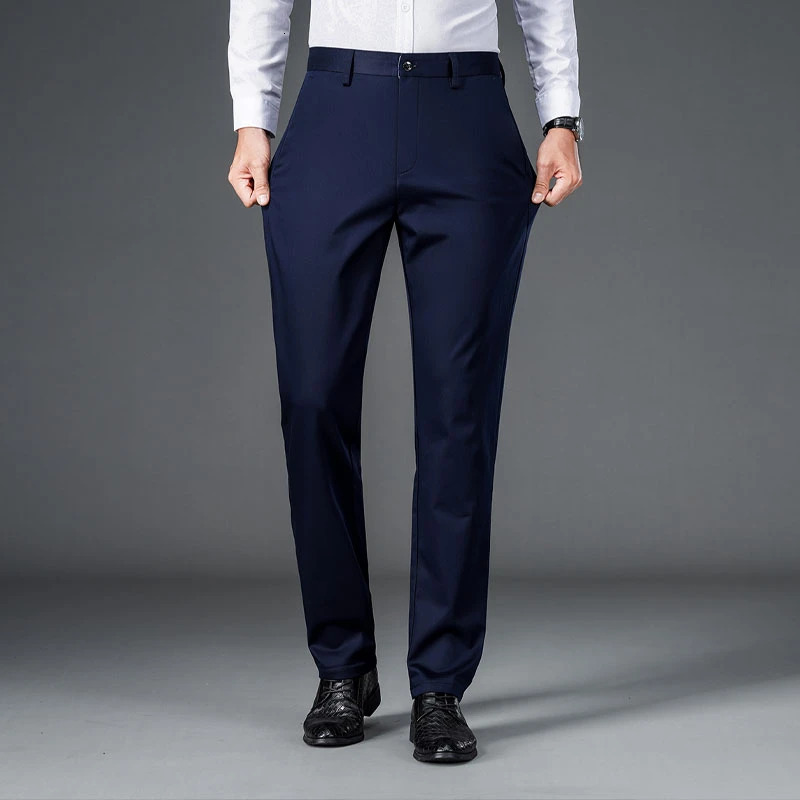 Male Smart Casual Pants Stretchy Sports Mens Fast Dry Trousers Spring Autumn Full Length Straight Office Black Navy Work 250110