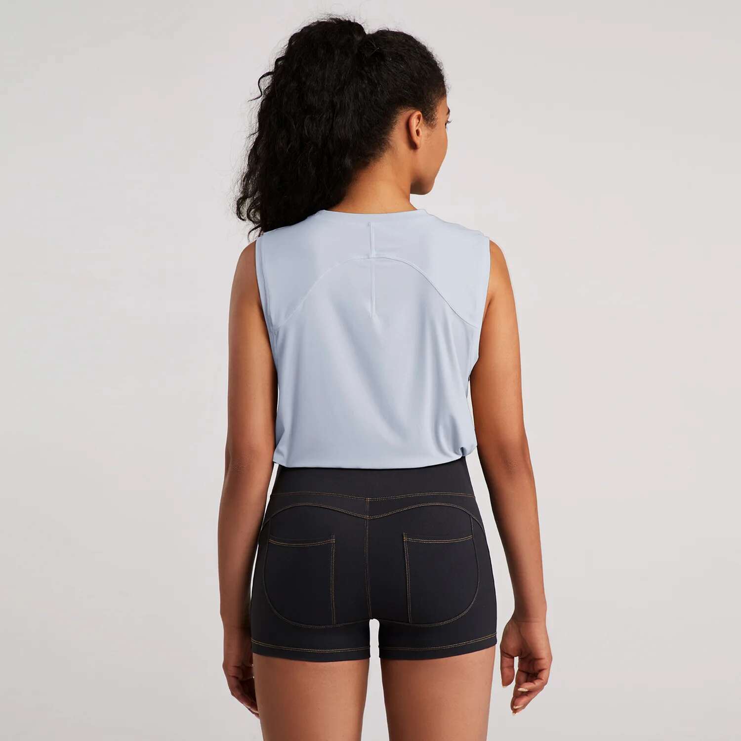 Ddmyoutdoor China Domestic Mermaid Curve Sports Vest Sleeveless Loose Yoga Shirt Women S Drawstring Hem Running Tank Fiess Top