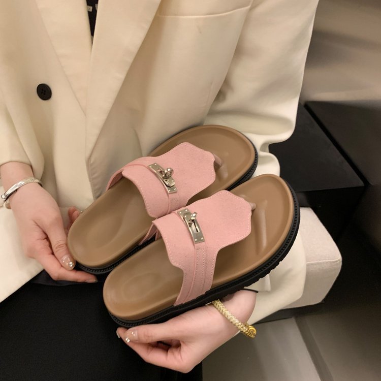 Women Slippers Fashion Flat Bottom Simple Design Versatile Trendy Triple Black Khaki Pink Free shipping